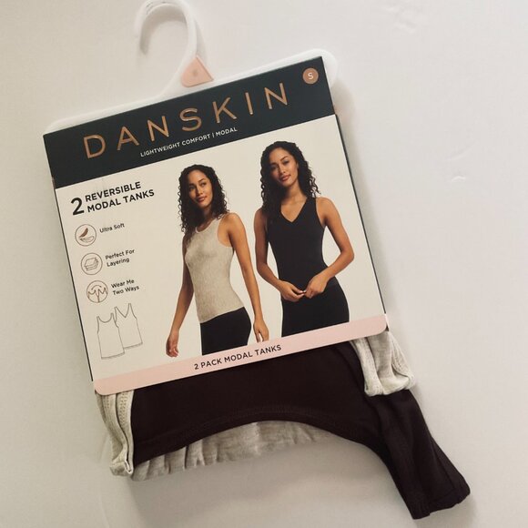 DANSKIN Women's 2 Pack Reversible Tank Tops NIP Size S - Picture 1 of 5